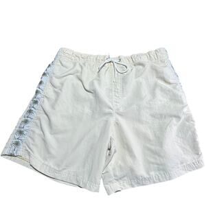 Caribbean Swimwear mens sz medium side panel with palm trees light yellow